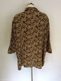AUGUST SILK BROWN & CAMEL PRINT BLOUSE & SKIRT SIZE XXXL