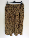 AUGUST SILK BROWN & CAMEL PRINT BLOUSE & SKIRT SIZE XXXL