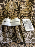 AUGUST SILK BROWN & CAMEL PRINT BLOUSE & SKIRT SIZE XXXL