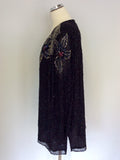 SERENADE BLACK SEQUINNED & BEADED SILK TOP SIZE 26