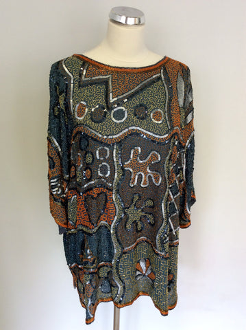 OLIVER JAMES BEADED & SEQUINNED TOP & FLOATY SKIRT SIZE XL