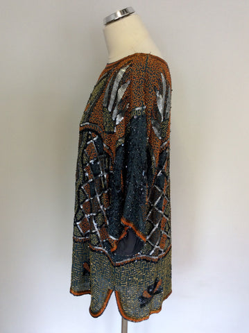 OLIVER JAMES BEADED & SEQUINNED TOP & FLOATY SKIRT SIZE XL