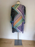ELENA  GRUNERT MULTICOLOURED PRINT DUSTER COAT/ OVER BLOUSE SIZE XL