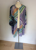 ELENA  GRUNERT MULTICOLOURED PRINT DUSTER COAT/ OVER BLOUSE SIZE XL