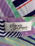 ELENA  GRUNERT MULTICOLOURED PRINT DUSTER COAT/ OVER BLOUSE SIZE XL