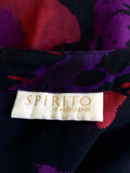 SPIRITO DI ARTIGIANO BLACK,RED & PURPLE SILK DUSTER COAT SIZE XXL