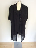 ELENA GRUNERT BLACK TOP, SKIRT & DUSTER SKIRT SIZE 26