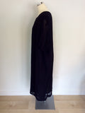 ITALIAN DESIGNER FAUSTA CINQUINI DARK BLUE DRESS & DUSTER COAT SIZE 26/28