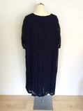 ITALIAN DESIGNER FAUSTA CINQUINI DARK BLUE DRESS & DUSTER COAT SIZE 26/28