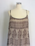 MINT VELVET BEIGE PRINT MAXI DRESS SIZE 18