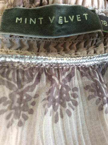 MINT VELVET BEIGE PRINT MAXI DRESS SIZE 18