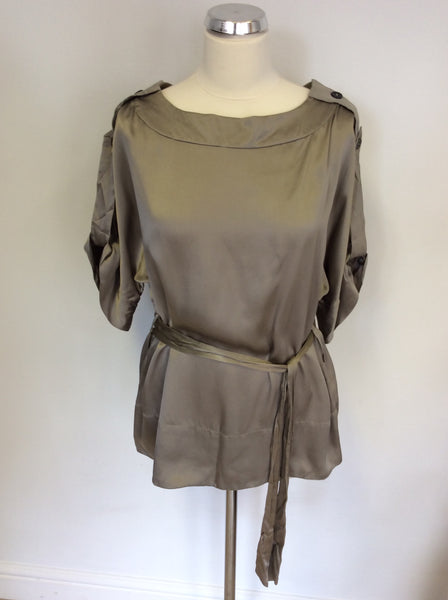 JAEGER MINK SILK SHORT SLEEVE TOP SIZE 14