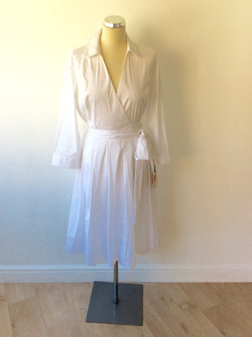BRAND NEW IVANKA TRUMP WHITE WRAP AROUND COTTON DRESS SIZE 14