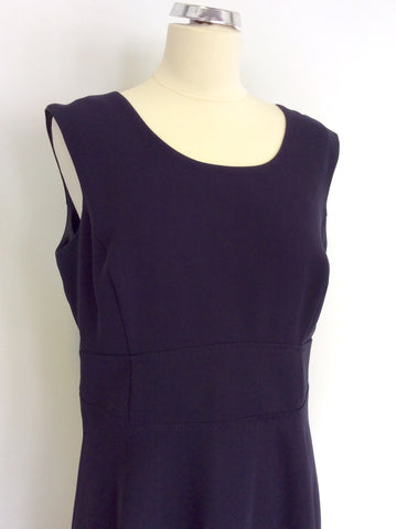 HOBBS DARK BLUE SCOOP NECKLINE DRESS SIZE 14