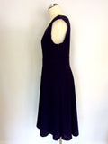 HOBBS DARK BLUE SCOOP NECKLINE DRESS SIZE 14