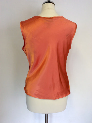 JOSEPH RIBKOFF CORAL FLORAL PRINT BLOUSE/JACKET & MATCHING TOP SIZE 12