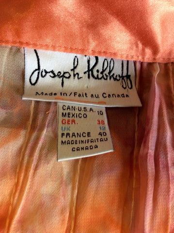 JOSEPH RIBKOFF CORAL FLORAL PRINT BLOUSE/JACKET & MATCHING TOP SIZE 12