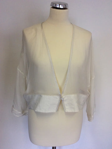 NITYA WHITE SHEER V NECKLINE OVER BLOUSE TOP SIZE 16