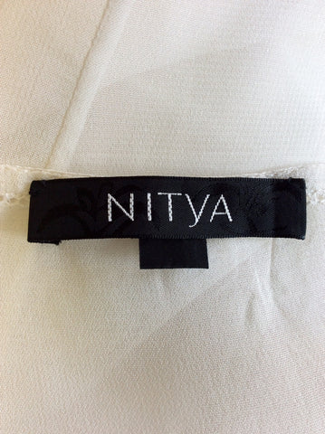 NITYA WHITE SHEER V NECKLINE OVER BLOUSE TOP SIZE 16
