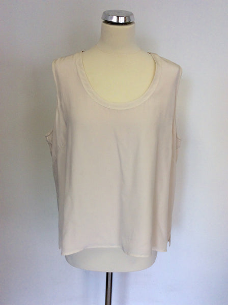 NITYA NUDE/ BLUSH SILK SCOOP NECK SLEEVELESS TOP SIZE 22