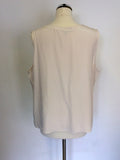 NITYA NUDE/ BLUSH SILK SCOOP NECK SLEEVELESS TOP SIZE 22
