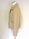 BURBERRY BEIGE WOOL & CASHMERE JACKET SIZE 12