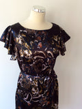 GREAT PLAINS DARK BROWN FLORAL PRINT DRESS SIZE L