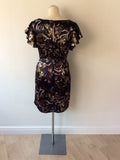 GREAT PLAINS DARK BROWN FLORAL PRINT DRESS SIZE L