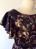 GREAT PLAINS DARK BROWN FLORAL PRINT DRESS SIZE L
