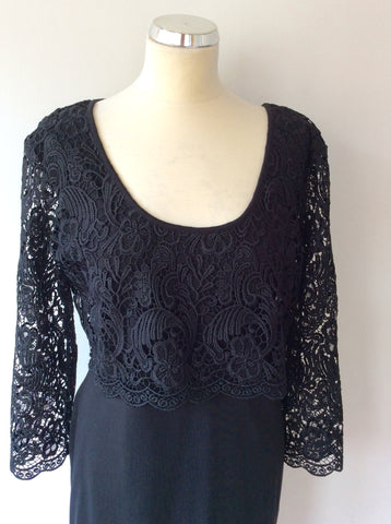 GREAT PLAINS BLACK LACE OVERLAY TOP OCCASION DRESS SIZE XL - Whispers Dress Agency - Womens Dresses - 2