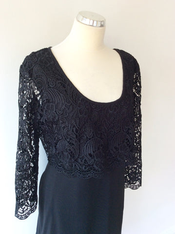GREAT PLAINS BLACK LACE OVERLAY TOP OCCASION DRESS SIZE XL - Whispers Dress Agency - Womens Dresses - 3