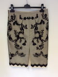 COAST IVORY & BLACK LACE PENCIL SKIRT SIZE 12