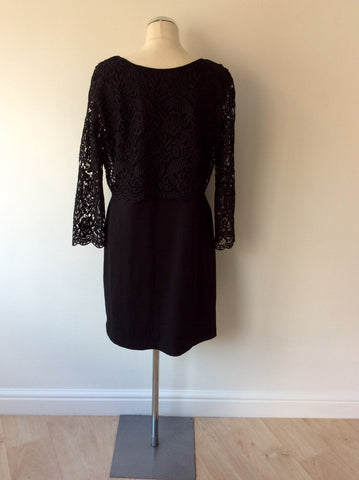 GREAT PLAINS BLACK LACE OVERLAY TOP OCCASION DRESS SIZE XL - Whispers Dress Agency - Womens Dresses - 5