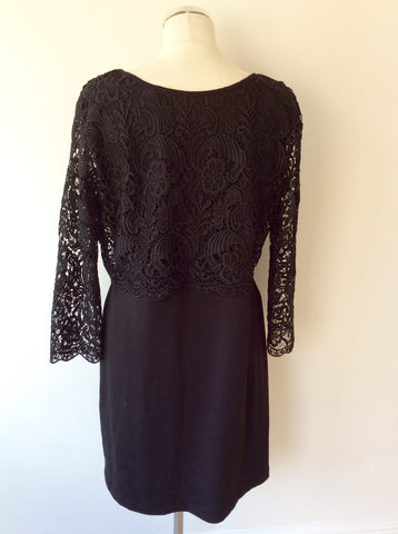 GREAT PLAINS BLACK LACE OVERLAY TOP OCCASION DRESS SIZE XL - Whispers Dress Agency - Womens Dresses - 6