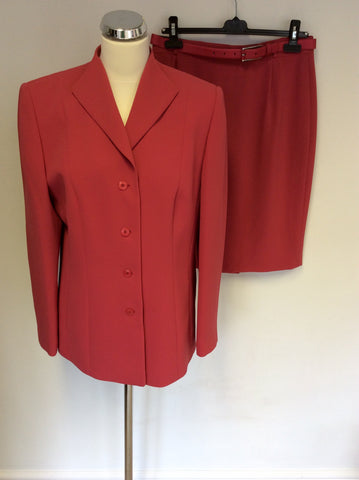 BETTY BARCLAY CORAL STRAIGHT SKIRT & JACKET SUIT SIZE 14