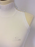 GUESS WHITE FINE KNIT SLEEVELESS TOP SIZE M