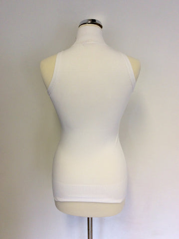 GUESS WHITE FINE KNIT SLEEVELESS TOP SIZE M