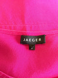 JAEGER HOT PINK SILK & BLACK TIE BELT TOP SIZE L