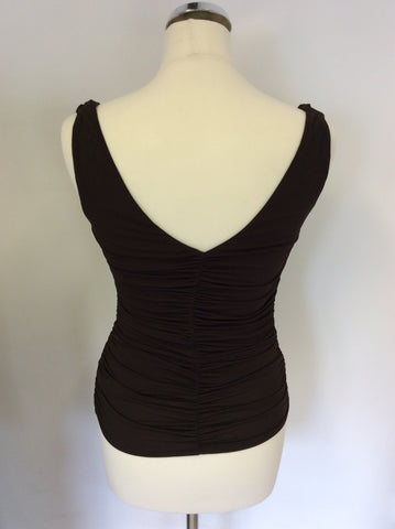Coast Brown Sleeveless Drape Top Size 8