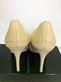 KAREN MILLEN CREAM LEATHER PEEPTOE HEELS SIZE 6/39