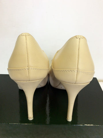 KAREN MILLEN CREAM LEATHER PEEPTOE HEELS SIZE 6/39