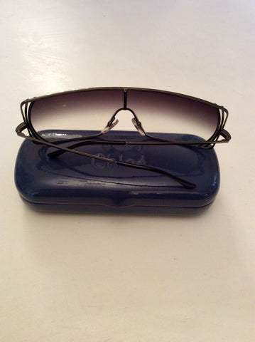 CHLOE LUNETTES PEWTER METAL FRAME SUNGLASSES