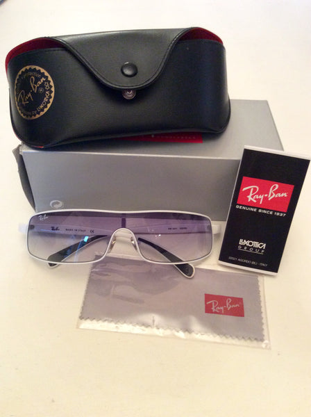 RAY-BAN WHITE & BLACK TRIM SUNGLASSES