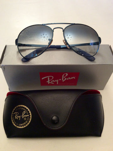 RAY-BAN DARK BLUE NEW AVIATOR SUNGLASSES