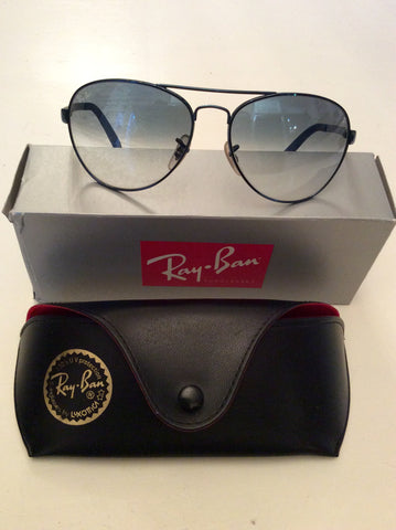 RAY-BAN DARK BLUE NEW AVIATOR SUNGLASSES