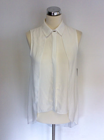 BRAND NEW ZARA WHITE LONG SLEEVELESS BLOUSE SIZE S