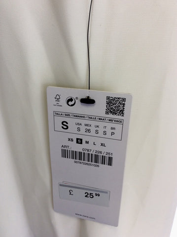 BRAND NEW ZARA WHITE LONG SLEEVELESS BLOUSE SIZE S