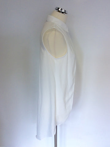 BRAND NEW ZARA WHITE LONG SLEEVELESS BLOUSE SIZE S