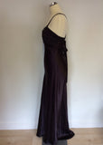 ZUM ZUM BY NIKI LIVAS DARK BROWN SATIN EVENING DRESS SIZE 7/8