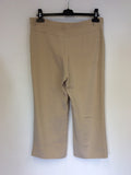 CERRUTI 1881 BEIGE SILK SLEEVELESS TOP & CROP TROUSERS SIZE 16